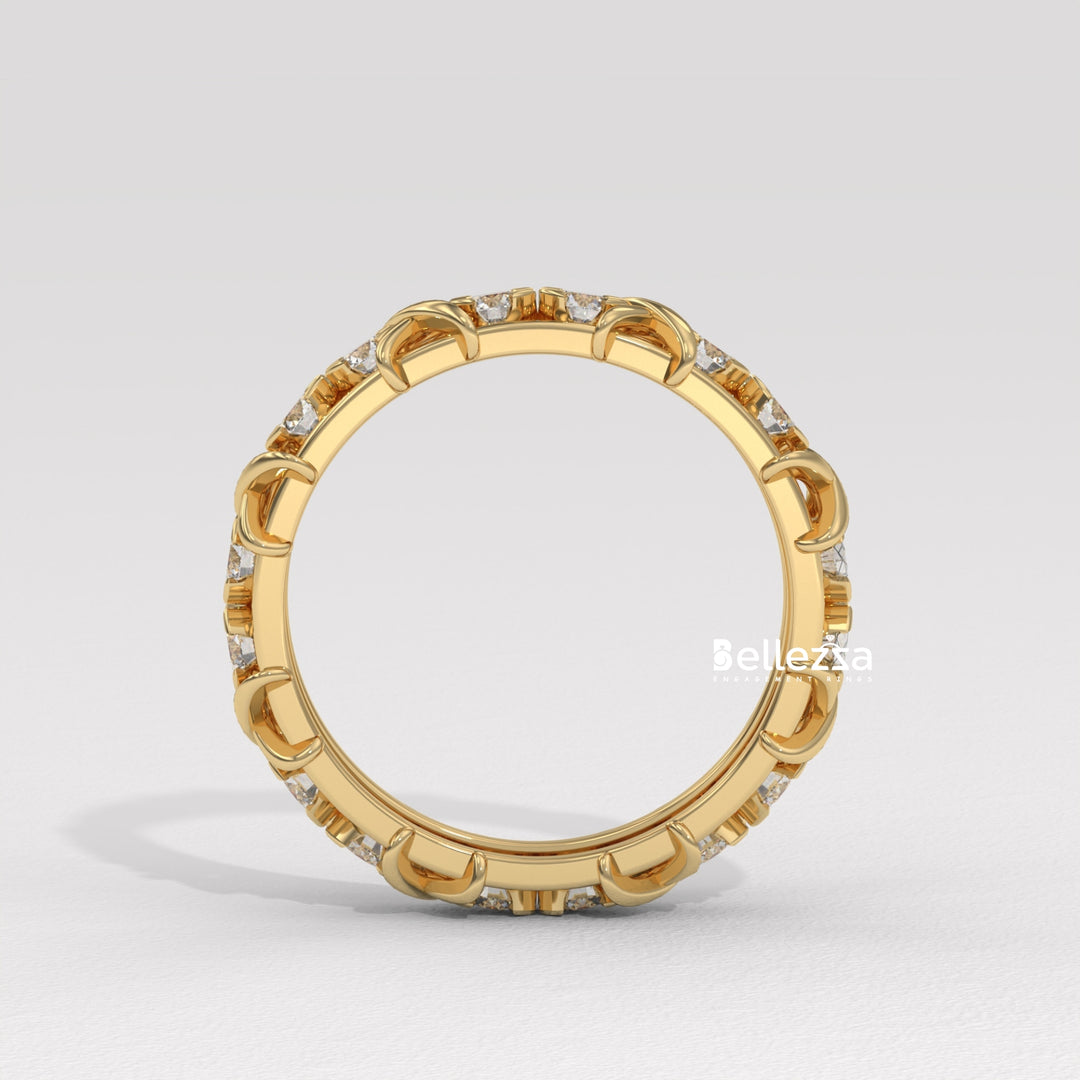 Round Diamond Unique Full Eternity Lab Grown Wedding Band