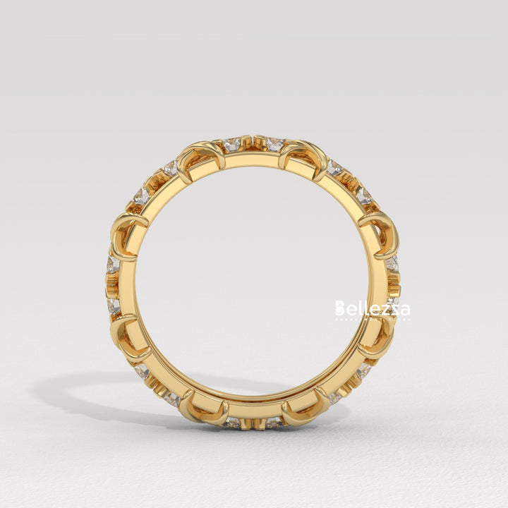 Round Diamond Unique Full Eternity Lab Grown Wedding Band