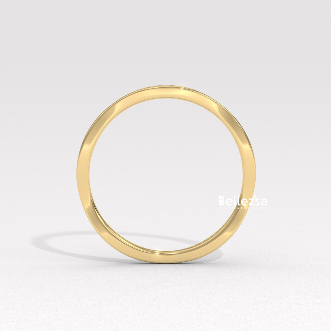 Round Diamond Unique Vintage Style Lab Grown Wedding Band