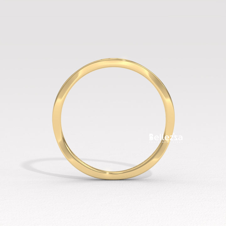 Round Diamond Unique Vintage Style Lab Grown Wedding Band