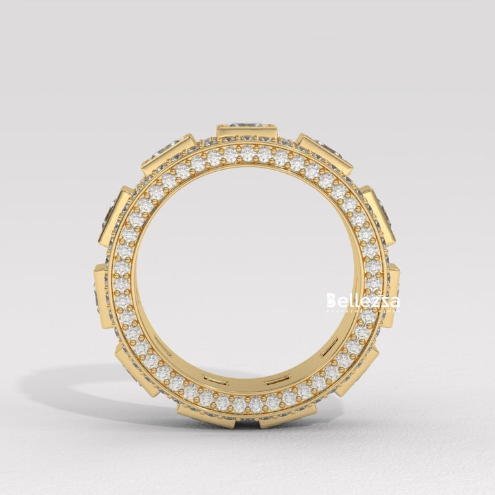 Princess & Round Diamond Eternity Lab Grown Wedding Band
