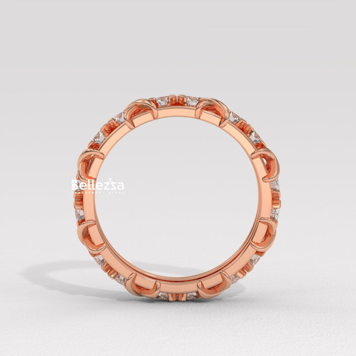 Round Diamond Unique Full Eternity Lab Grown Wedding Band