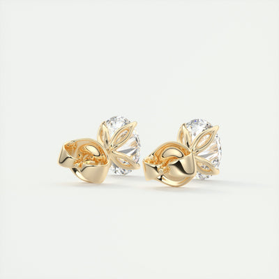 1.0 CT Oval Solitaire G/VS Lab Grown Diamond Earrings