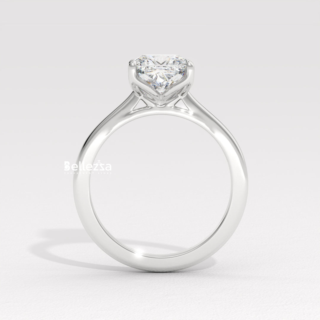 1.0-2.0CT Cushion Diamond Solitaire Setting Lab Grown Engagement Ring