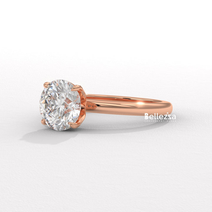 1.50-2.50CT Round Cut Hidden Diamond Lab Grown Engagement Ring