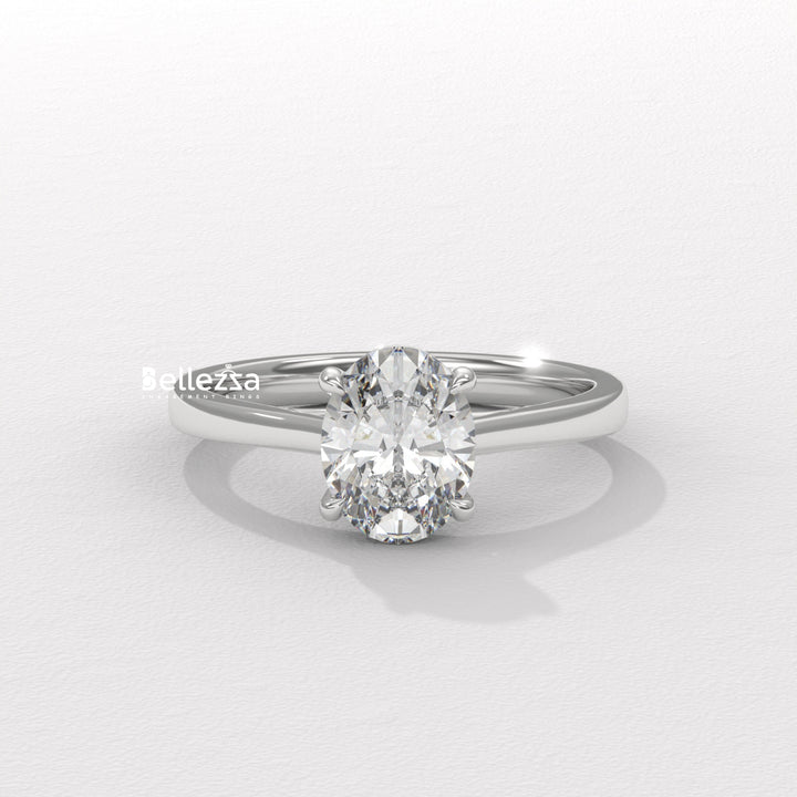 1.0-2.0CT Oval Diamond Solitaire Setting Lab Grown Engagement Ring