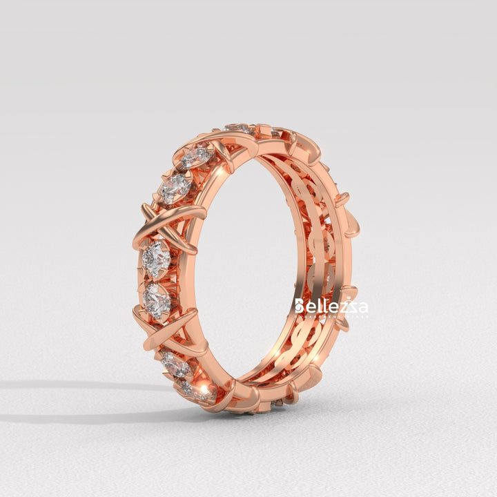 Round Diamond Unique Full Eternity Lab Grown Wedding Band