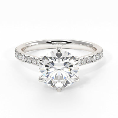 1.50ct Round Brilliant Diamond Hidden Halo Moissanite Engagement Ring