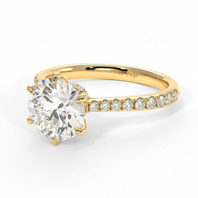 1.50ct Round Brilliant Diamond Hidden Halo Moissanite Engagement Ring