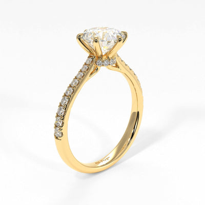 1.50ct Round Brilliant Diamond Hidden Halo Moissanite Engagement Ring