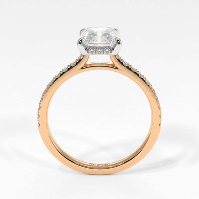 2.70ct Radiant Diamond Hidden Halo Moissanite Engagement Ring