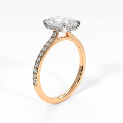 2.70ct Radiant Diamond Hidden Halo Moissanite Engagement Ring