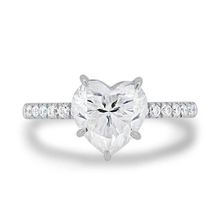 2.50CT Heart Cut 4 Prongs Moissanite Engagement Ring