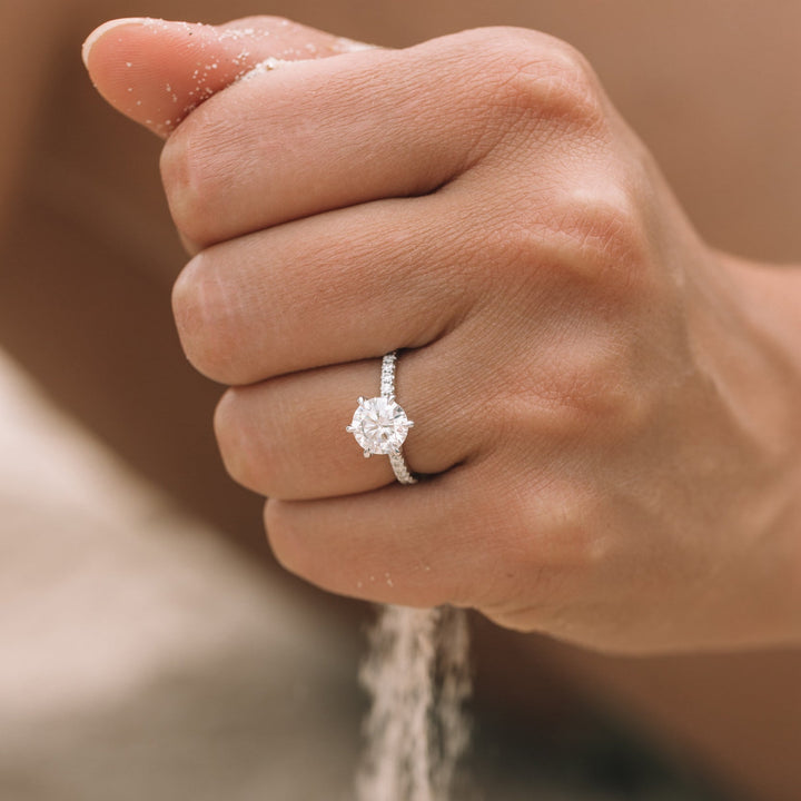 1.35 ct Round cut Moissanite Engagement Ring