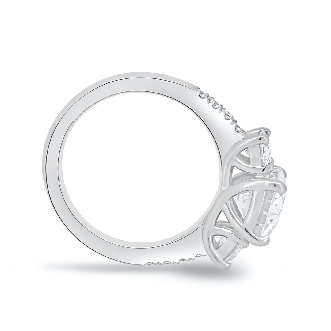 1.60CT Round Cut Three Stone Moissanite Engagement Ring