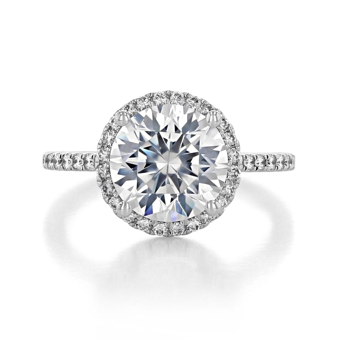 1.93CT Pear Cut Hidden Halo Moissanite Engagement Ring in 18K Rose Gold
