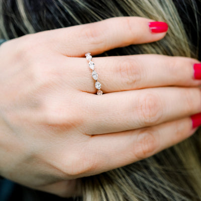 Marquis Cut Moissanite Full Eternity Wedding Band