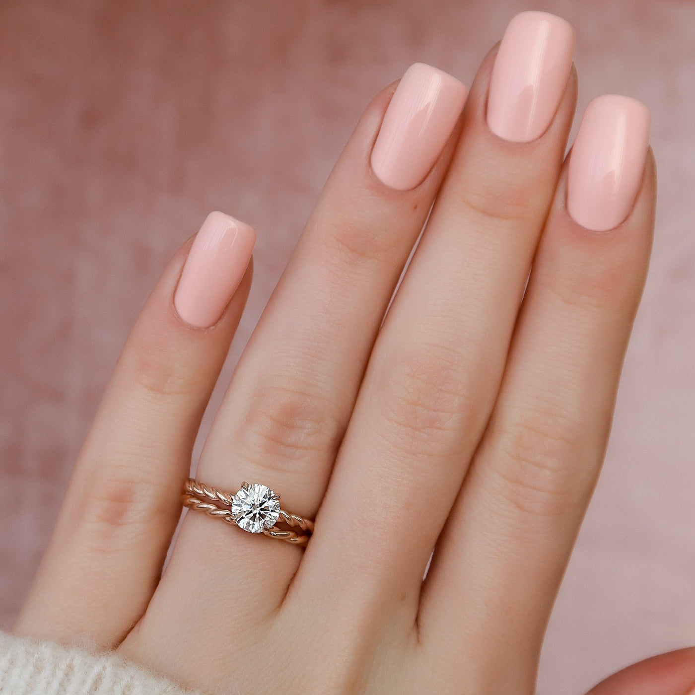 1.0CT Round Brilliant Cut Moissanite Solitare Bridal Engagement Ring Set