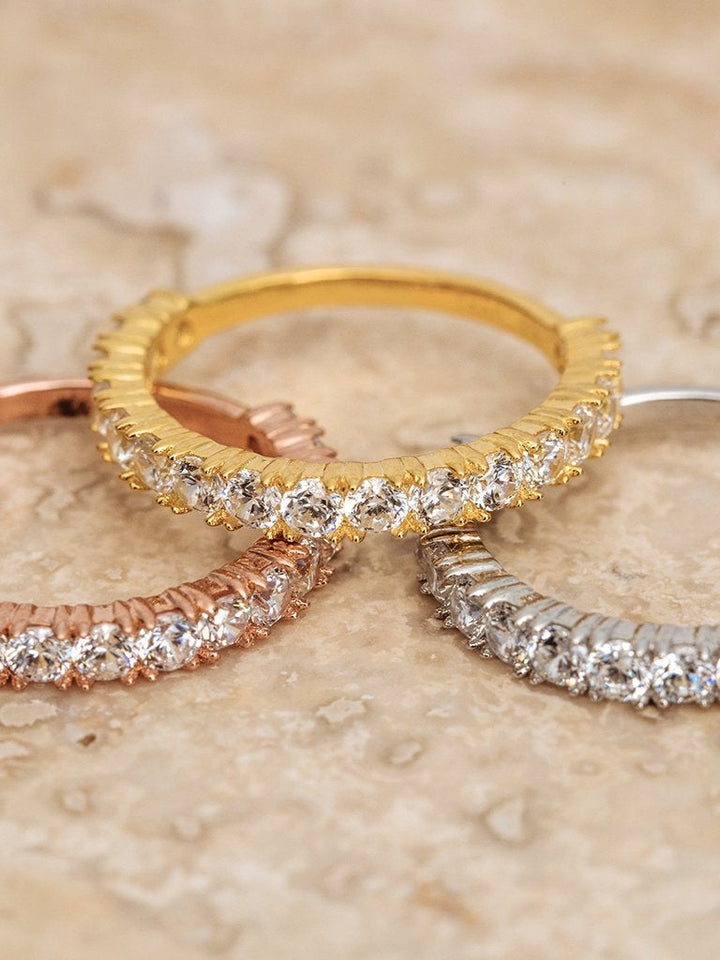 0.35CTW Round Brilliant Cut Half Eternity Perfect Moissanite Wedding Band