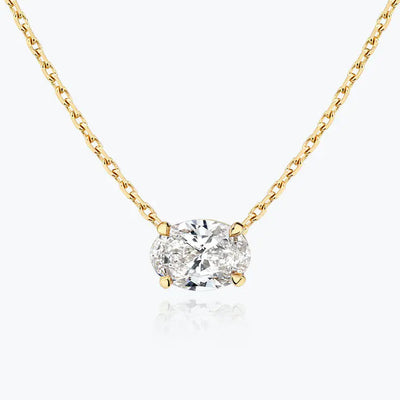 0.25-1.0ct Oval Cut Solitaire Moissanite Diamond Necklace