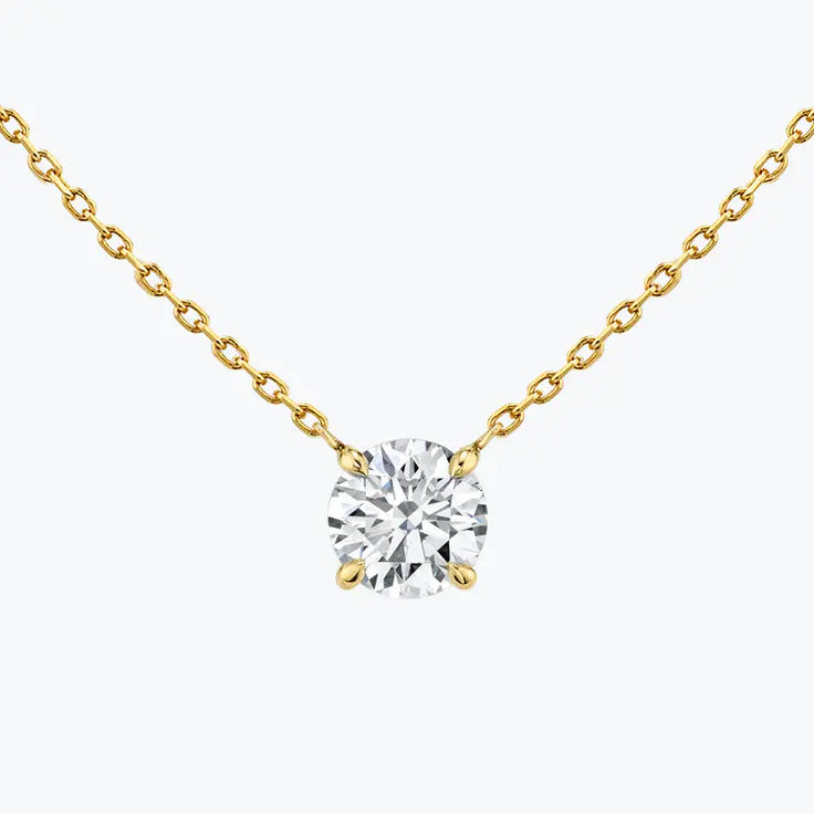 0.25-1.0ct Round Brilliant Cut Solitaire Moissanite Diamond Necklace
