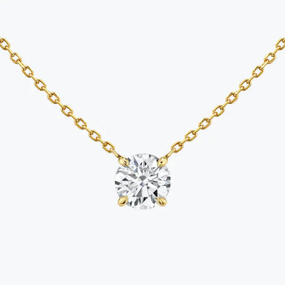 0.25-1.0ct Round Brilliant Cut Solitaire Moissanite Diamond Necklace