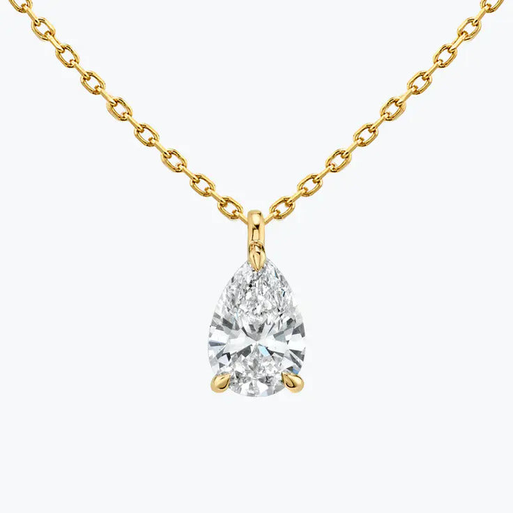 0.25-1.0ct Pear Cut Solitaire Moissanite Diamond Layering Necklace