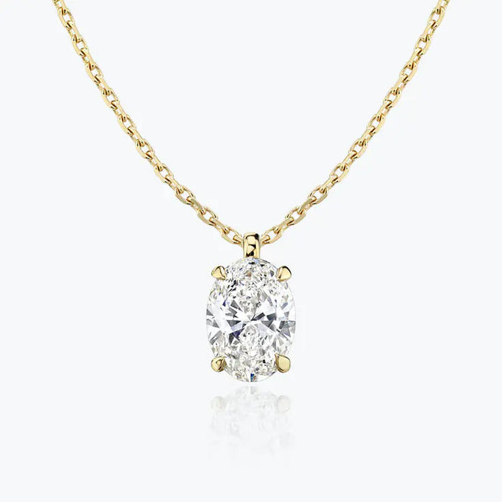 0.25-1.0ct Oval Cut Solitaire Moissanite Diamond Necklace