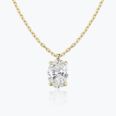 0.25-1.0ct Oval Cut Solitaire Moissanite Diamond Necklace