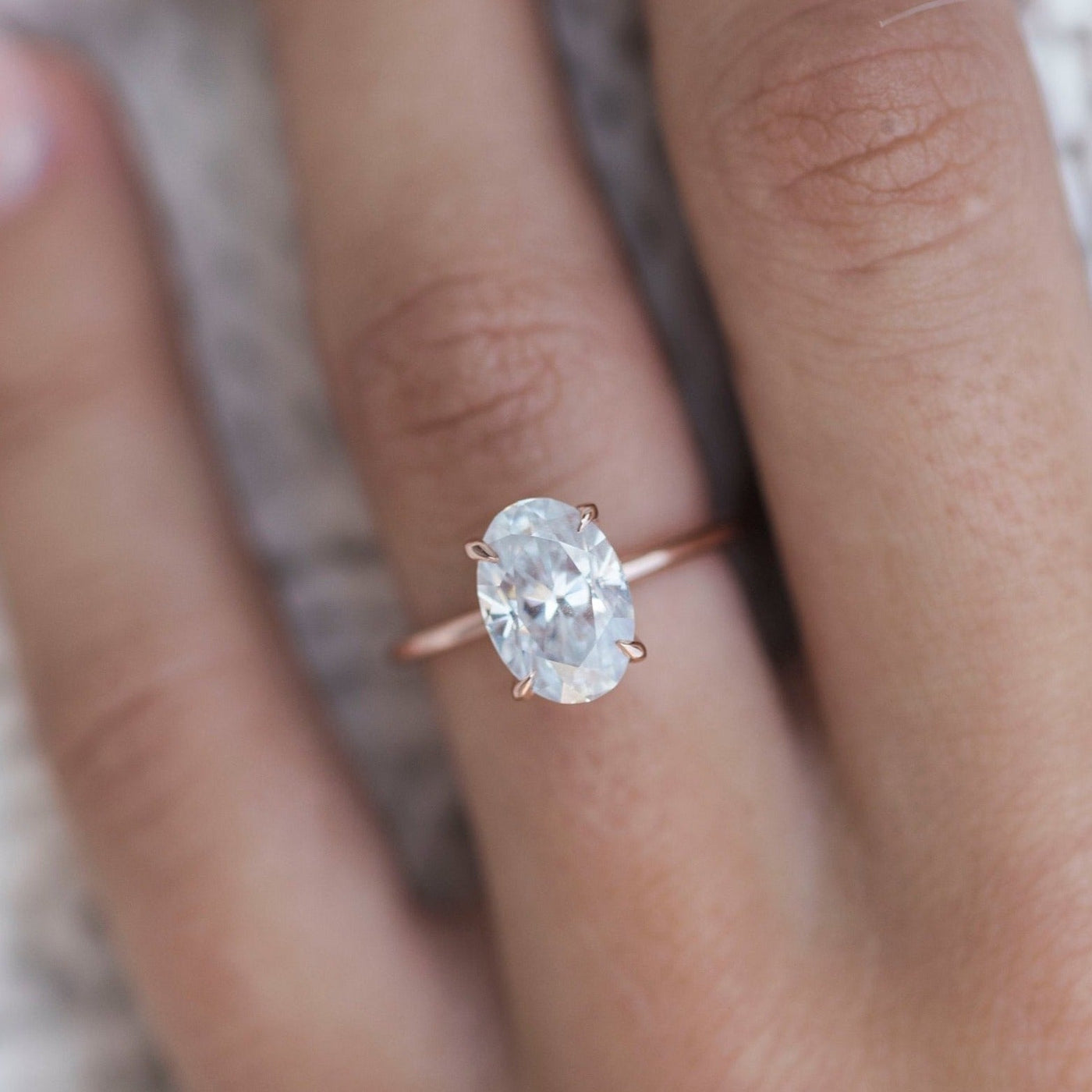 2.70CT Oval Cut Moissanite Solitaire Diamond Engagement Ring