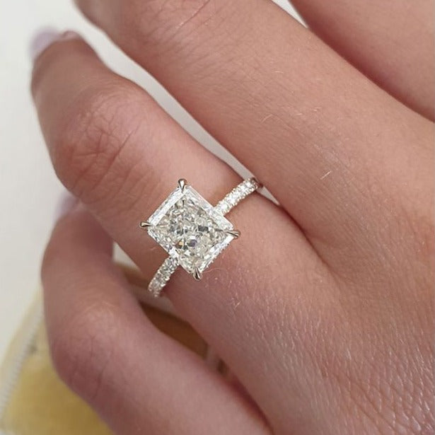 2.0CT Radiant Cut Diamond 14K Yellow Gold Engagement Ring