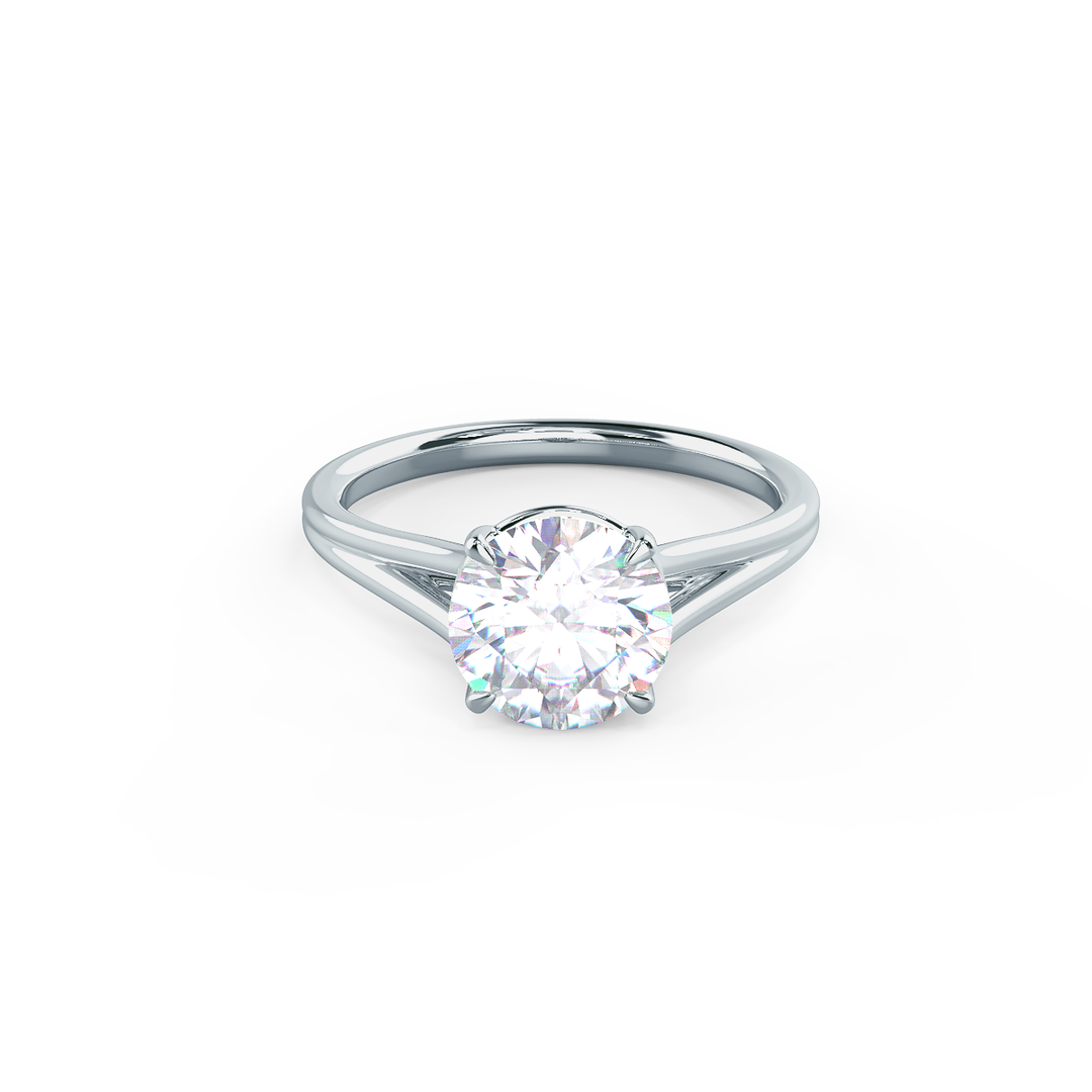 1.50ct Round Cut Moissanite Diamond Split Shank Solitaire Engagement Ring