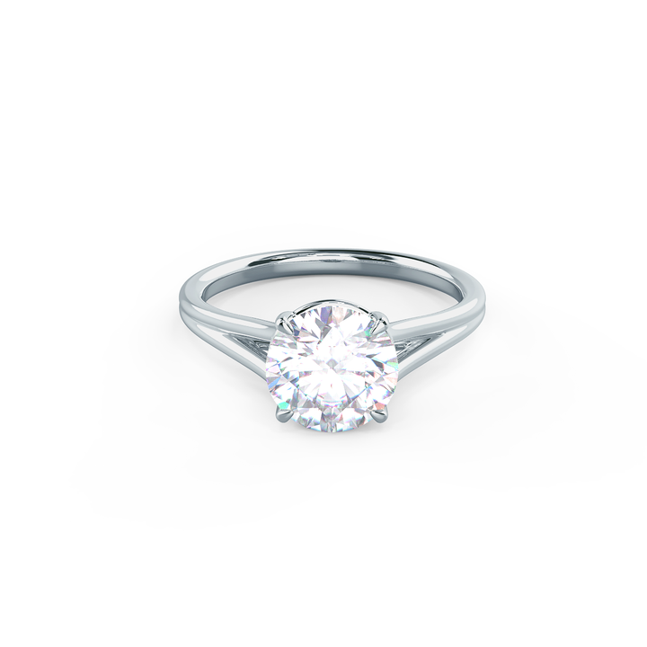 1.50ct Round Cut Moissanite Diamond Split Shank Solitaire Engagement Ring
