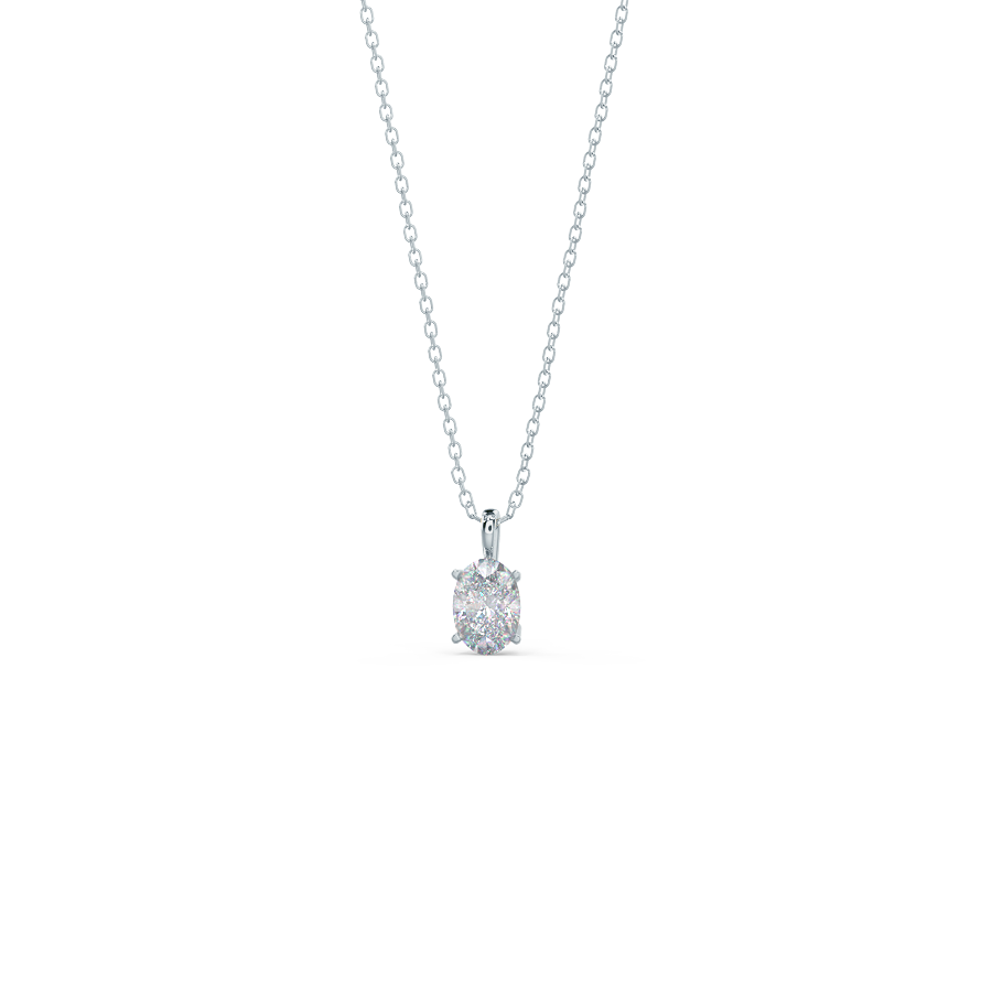 Oval Cut Solitaire Moissanite Diamond Layering Necklace