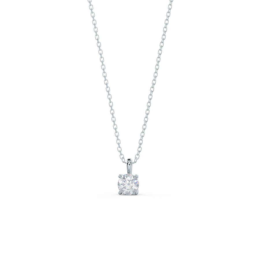 0.50-1.0ct Round Brilliant Cut Solitaire Moissanite Diamond Necklace