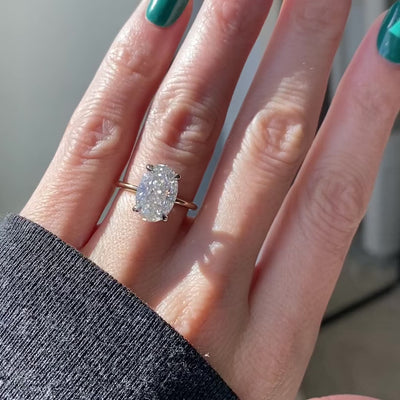 4.70CT Oval Diamond Solitaire Moissanite Engagement Ring