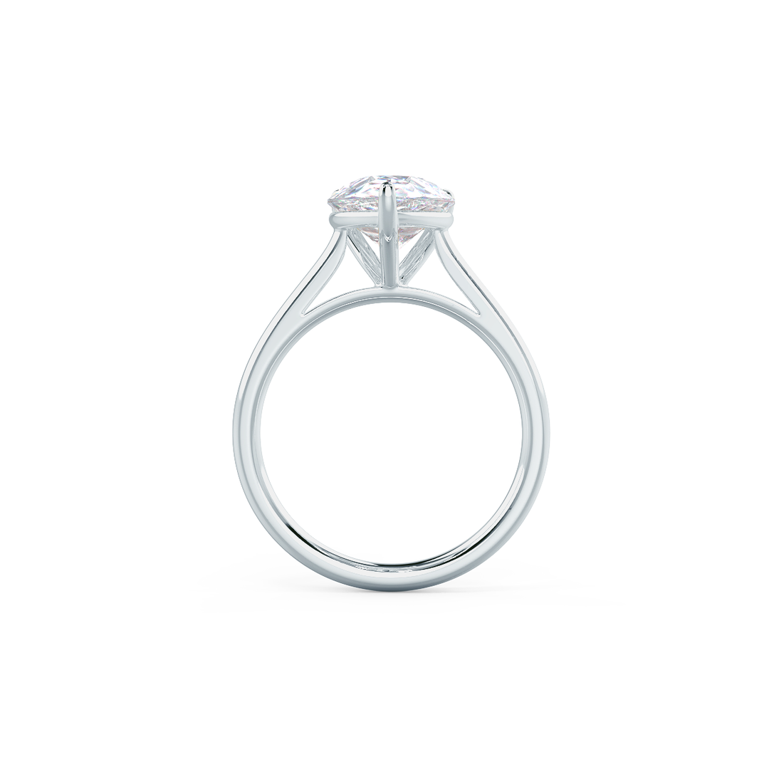 4.0ct Pear Cut Moissanite Diamond Cathedral Solitaire Engagement Ring