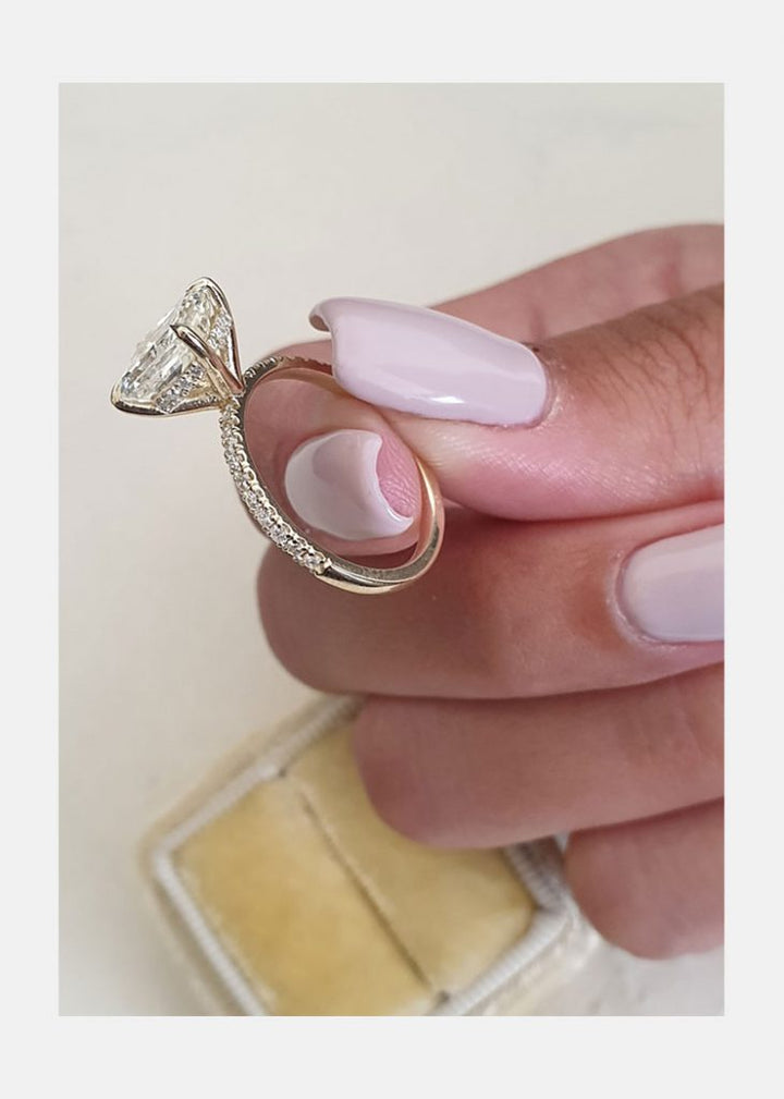 2.0CT Radiant Cut Diamond 14K Yellow Gold Engagement Ring