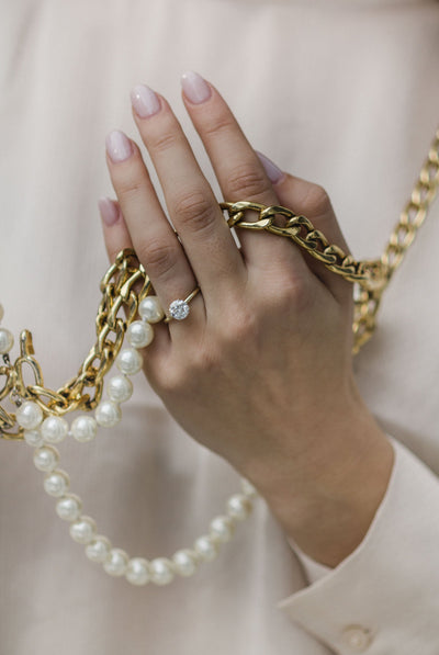 2.0CT Round Brilliant Cut Moissanite Solitaire Engagement Ring