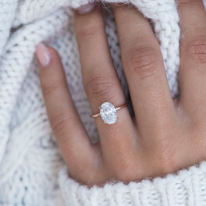 2.70CT Oval Cut Moissanite Solitaire Diamond Engagement Ring