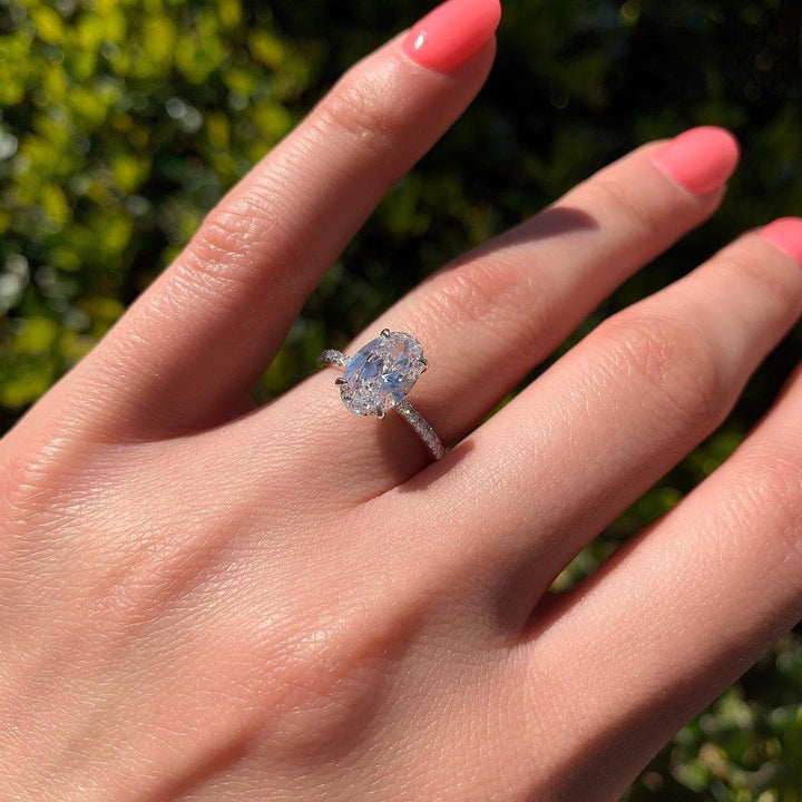 1.33 CT Oval Cut Moissanite Engagement Ring