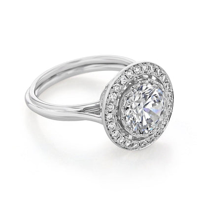 2.0ct Round Brilliant Cut Moissanite Unique Engagement Ring