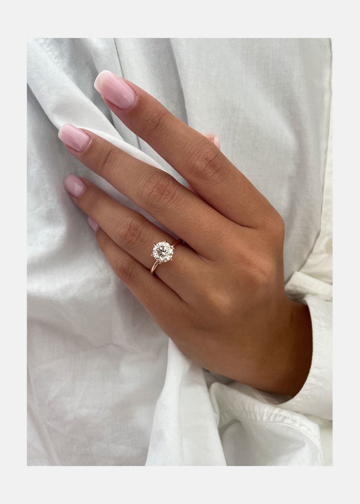 2.0ct Round Brilliant Cut Moissanite Solitaire Engagement Ring