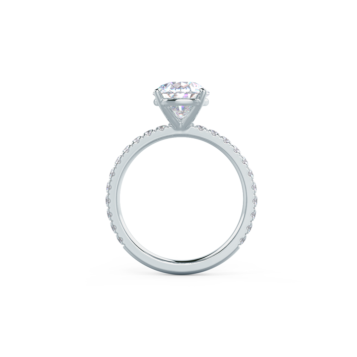2.25CT Pear Cut Moissanite Petite Pave Diamond Engagement Ring