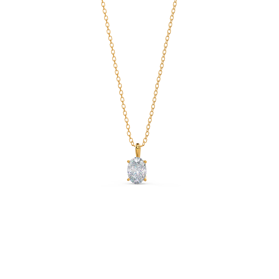 Oval Cut Solitaire Moissanite Diamond Layering Necklace