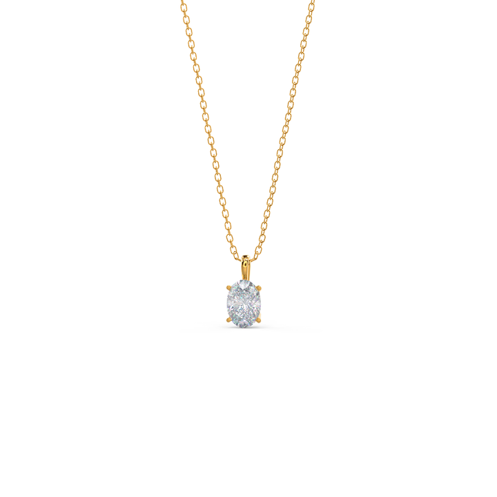 Oval Cut Solitaire Moissanite Diamond Layering Necklace
