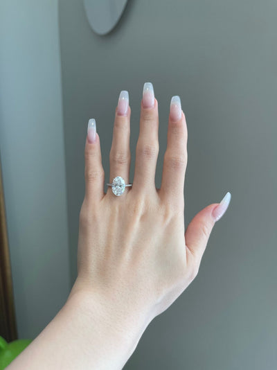 5.0CT Elongated Oval Diamond Moissanite Engagement Ring For Her