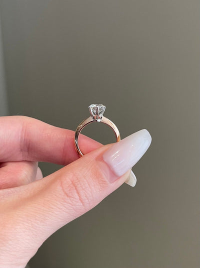 Round Solitaire Diamond Moissanite Engagement Ring