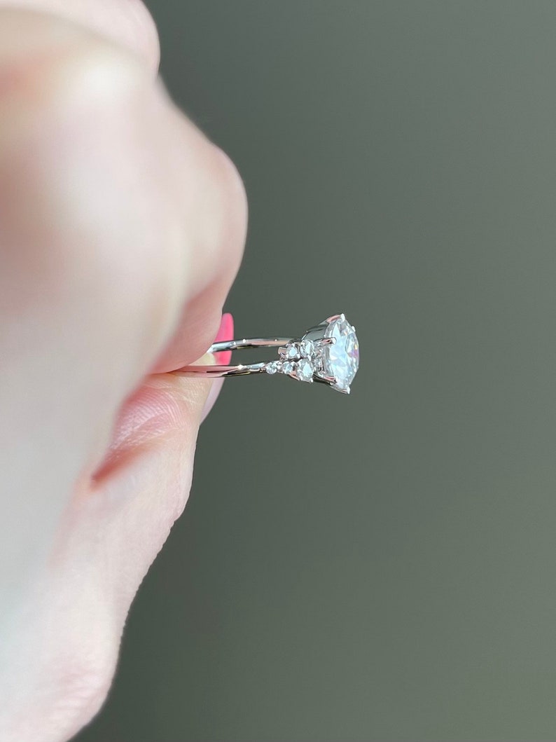 Round Diamond Solitaire Moissanite Engagement Ring