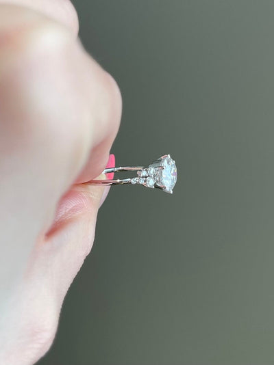 Round Diamond Solitaire Moissanite Engagement Ring